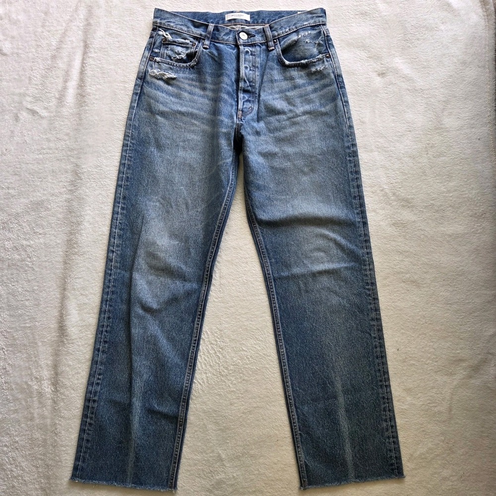 Moussy Vintage Women's Size 29 Straight Leg Jeans Blue High Rise Button Fly